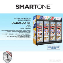 Load image into Gallery viewer, DGD2500-4F (2000 Liter) 4 Door Top Mount Display Freezer